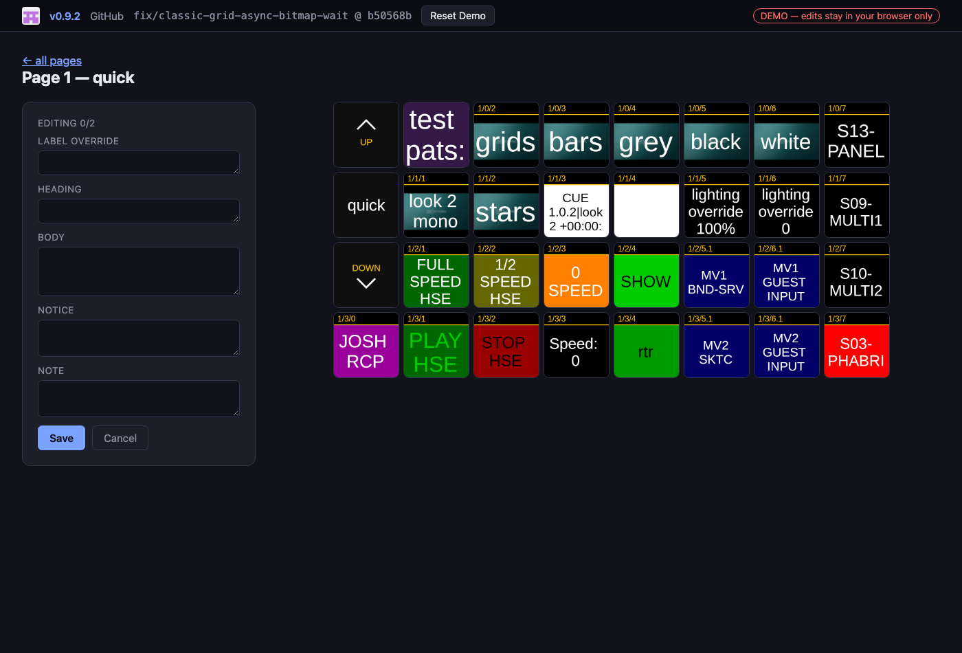 Static handoff site with editable demo form open