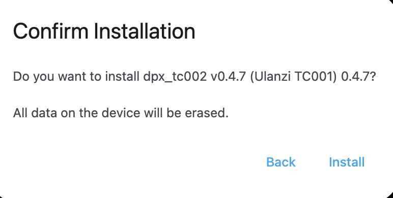 Confirm Installation dialog